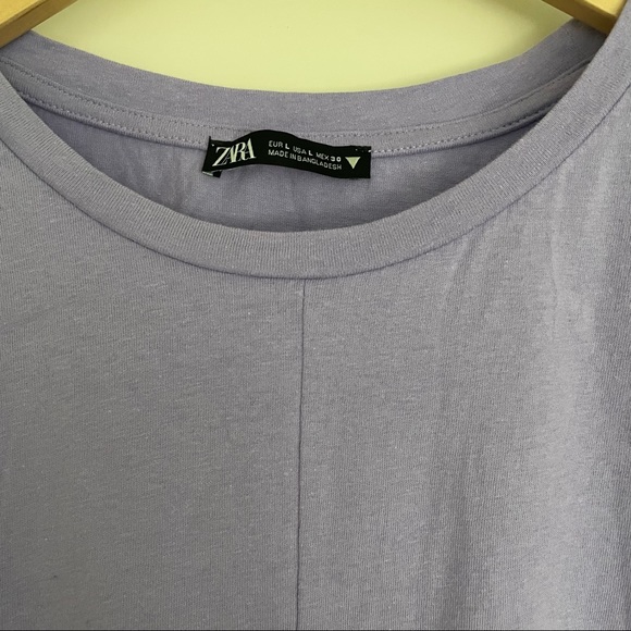 Zara knotted t-shirt in mauve size L - Picture 6 of 8